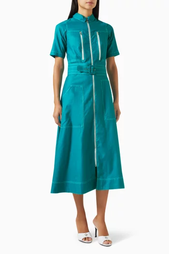Terina Midi Dress in Cotton-poplin