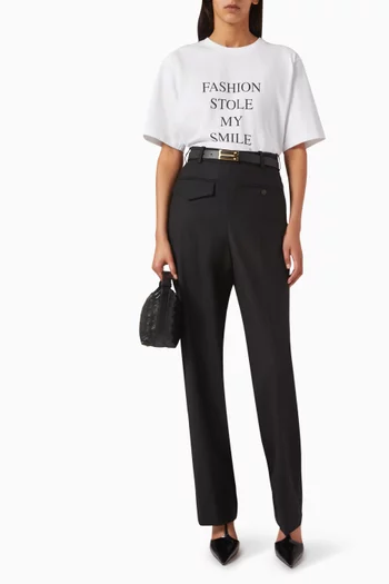 تي شيرت بطبعة عبارة قطن عضوي