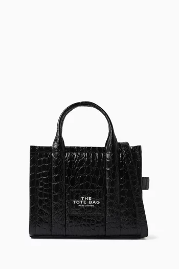 The Small Tote Bag in Croc-embossed Leather