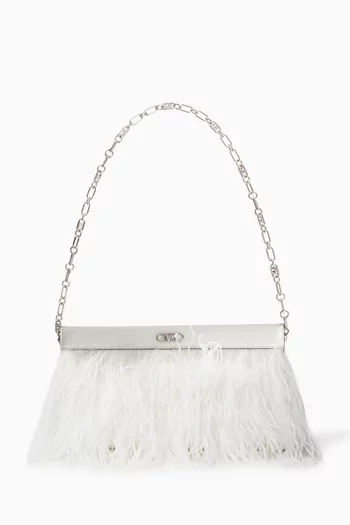 Large Tabitha Clutch in Feather & Leather