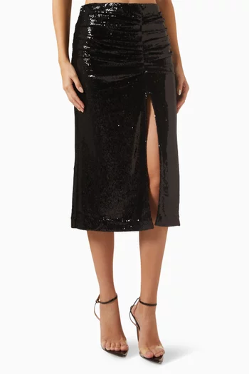 Sequin-embellished Midi Skirt
