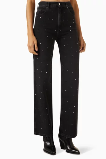 Waly Rhinestone-embellished Jeans in Denim