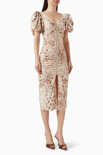 Cassy Leopard-print Midi Dress