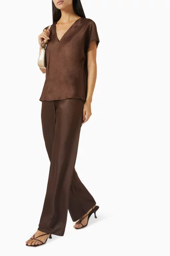 Fluid Bias Pants in Satin