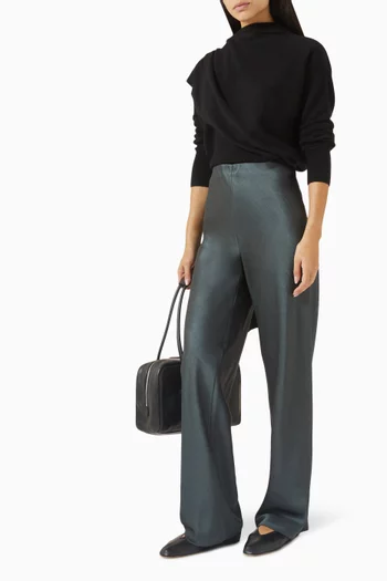 Fluid Bias Pants in Satin