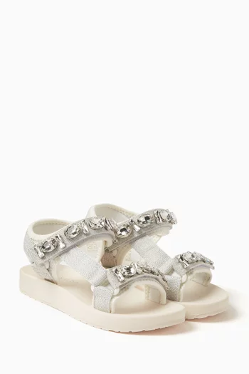 Crystal-embellished Sandals in Technical Fabric