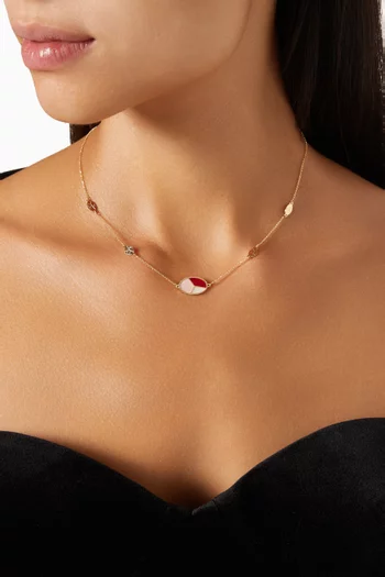 Amelia Barcelona Reversible Mosaic Pendant Necklace in 18kt Gold