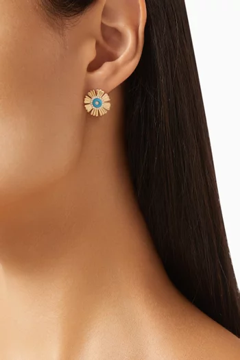 Farfasha Happy Sunkiss Diamond & Turquoise Earrings in 18kt Gold