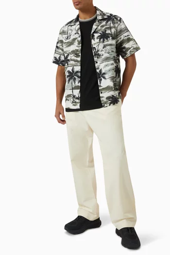 Drawstring Trousers in Cotton Poplin