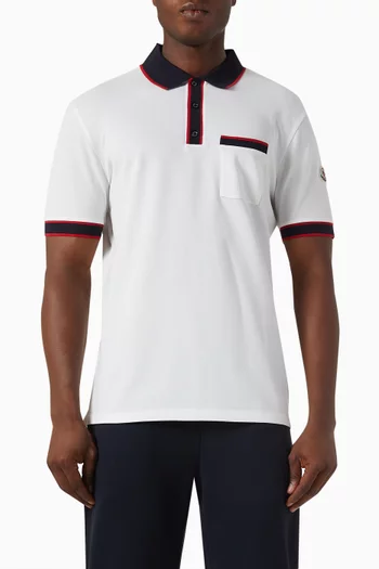 Contrast-striped Polo Shirt in Cotton-piqué