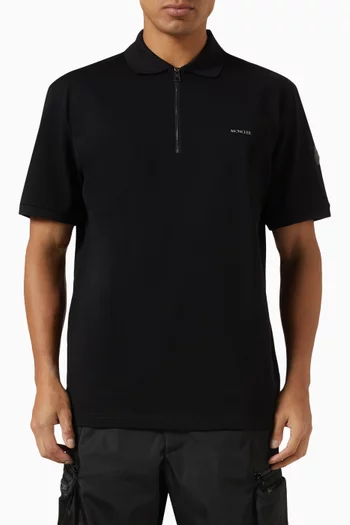 Zip-Up Polo Shirt in Cotton