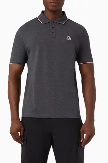 Logo-patch Polo Shirt in Cotton-piqué