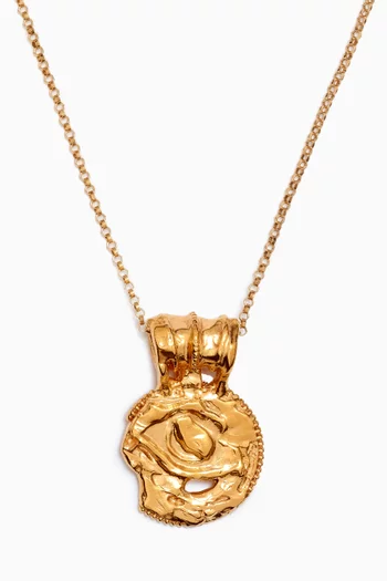 The Medium Illuminated Eye Medallion Necklace in 24kt Gold-plated Bronze