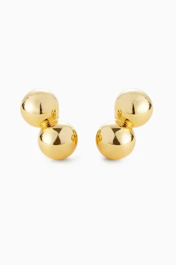 Lyra Climber Earrings in 14kt Gold-plated Brass
