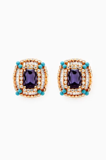 Maya Stud Earrings in Gold-plated Brass