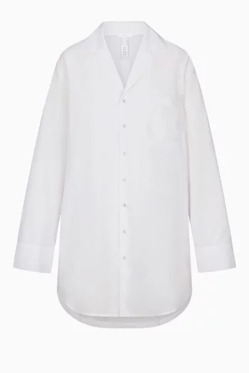 Button-up Sleep Dress in Cotton Poplin