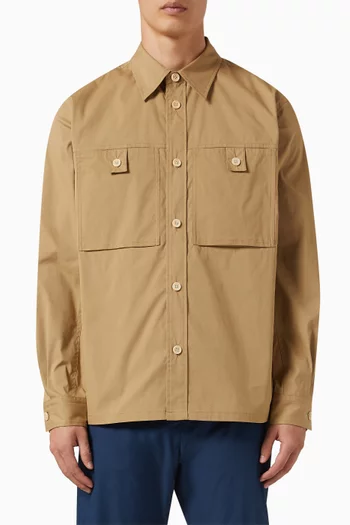 Patch Pocket Shirt Jacket in Cotton-Twill