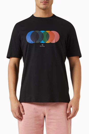 Circles Graphic T-shirt in Organic Cotton Jersey