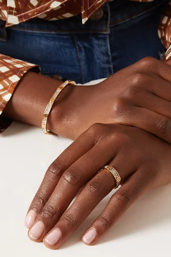 خاتم ميلر بحلي معدنية وكريستال ستانلس ستيل