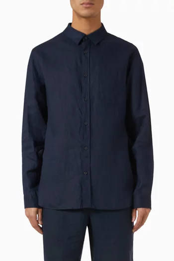 Classic-fit Long-sleeve Shirt in Linen