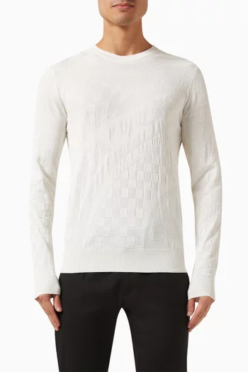 3D Diamond Sweater in Silk-jacquard