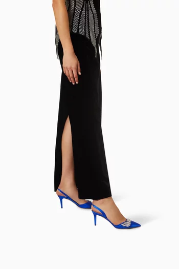 Frieze 70 Crystal-embellished Slingback Pumps in Satin