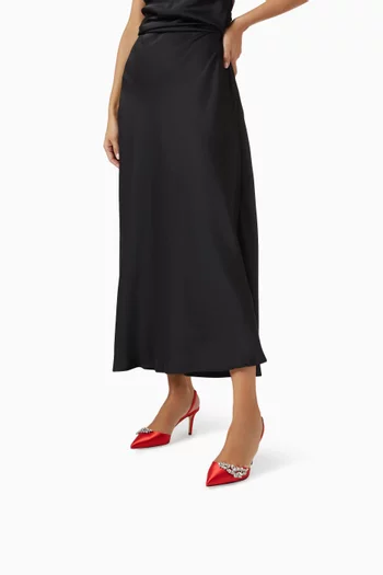 Frieze 70 Crystal-embellished Slingback Pumps in Satin