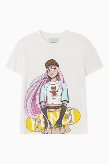Manga-theme Print T-shirt in Jersey