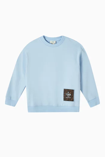 Monogram Patch Sweatshirt in Cotton