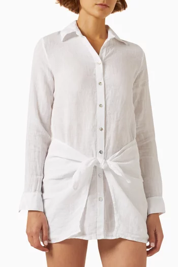 Rory Button Cover-up in Linen