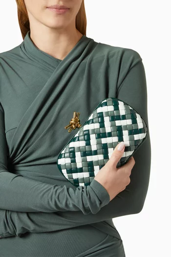 Knot Minaudiere Clutch in Intreccio Calfskin