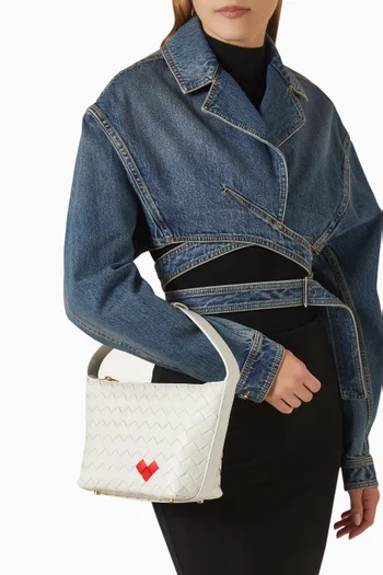 Mini Wallace Shoulder Bag in Intrecciato Leather