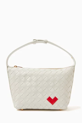 Mini Wallace Shoulder Bag in Intrecciato Leather