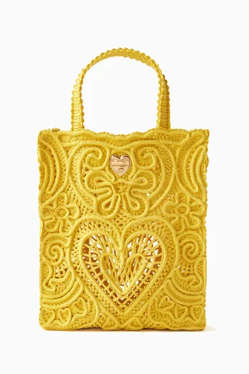 Small Tote Bag in Cordonetto Lace