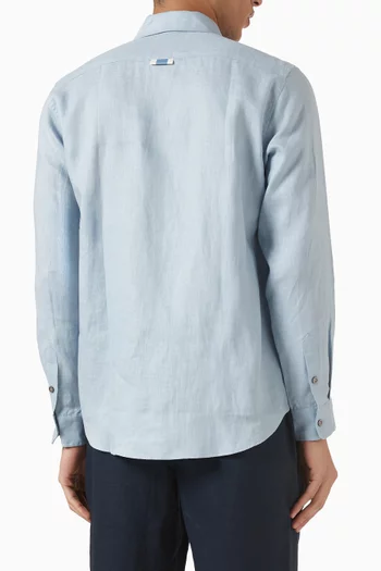 قميص بقصة ضيقة كتان