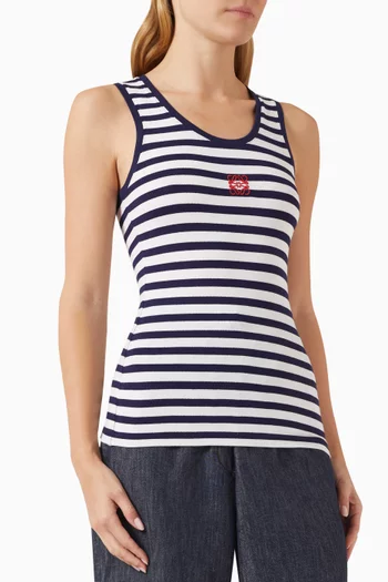 Embroidered-logo Tank Top in Viscose-jersey