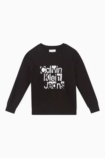 Graphic Logo Sweater in Cotton-knit