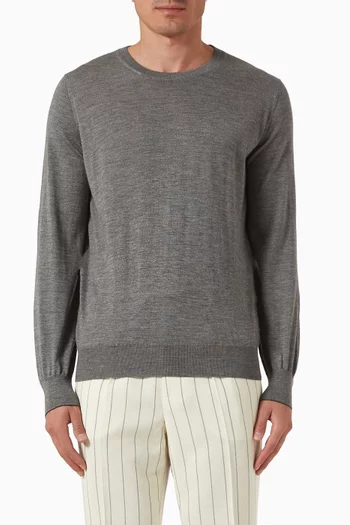 Crew Neck Sweater in Cashmere-blend Knit