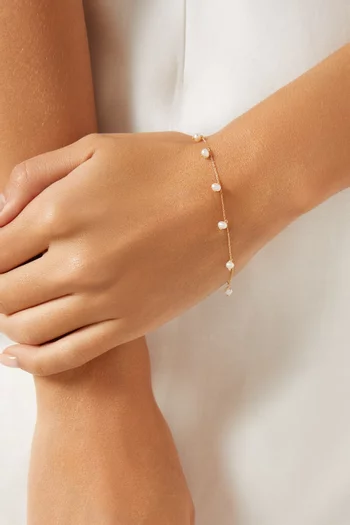 Pearl Charm Bracelet in 18kt Gold