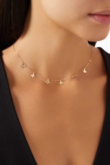 Eden Butterfly Charm Necklace in 18kt Gold