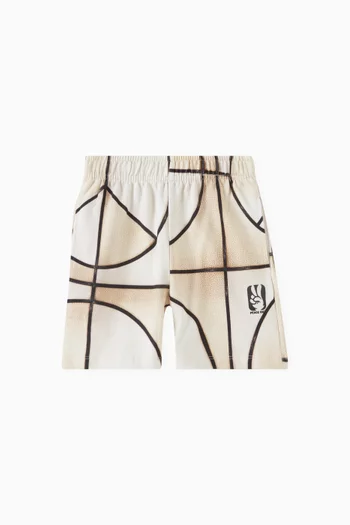 Adian Basket-print Shorts in Cotton