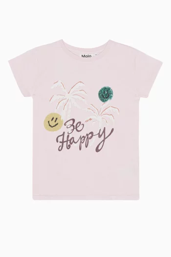 Tennis Smile-print T-shirt in Organic Cotton
