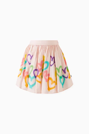 Bonnie Heart-printed Skirt in Cotton