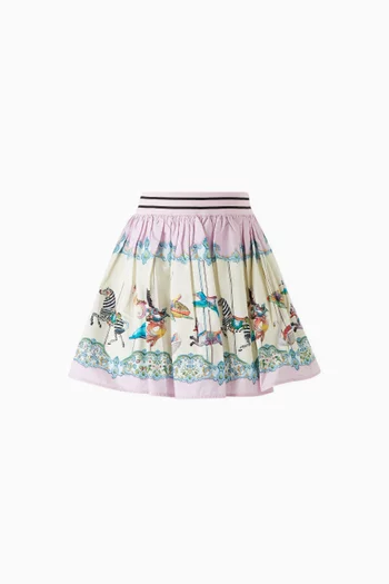 Brenda Sea Carousel Skirt in Cotton
