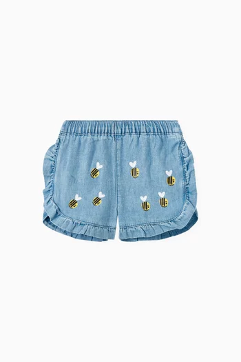 Baby Bee-printed Shorts in Cotton