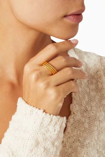 Dubai Ring Set in 24kt Gold-plated Brass
