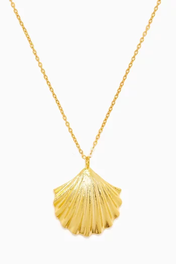 Natasha Shell Necklace in 24kt Gold-plated Brass