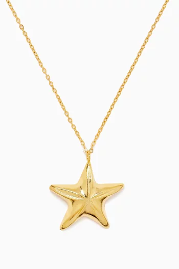 Lucy Starfish Necklace in 24kt Gold-plated Brass