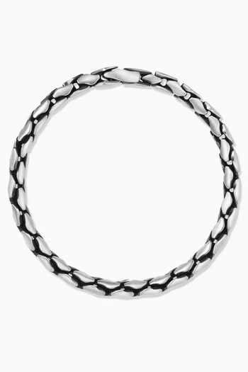 Medium Fluted Chain Bracelet in Sterling Silver, 5mm
