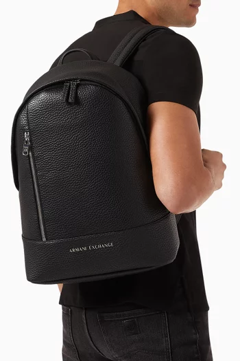 Capri AX Logo Backpack in Faux Leather